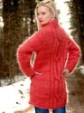 New Hand Knitted Mohair Sweater RED CORAL Thick Ha