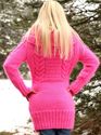 New Hand Knitted Mohair Sweater NEON PINK Dress Co