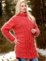 New Hand Knitted Mohair Sweater RED CORAL Thick Ha