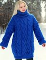 1.7 KG Hand Knitted Mohair Sweater BLUE Fuzzy Pull