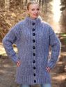 2 KG Hand Knitted Mohair Coat Gray Handmade Cardig