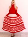 GORGEOUS Hand Knitted Mohair Sweater Fuzzy RED WHI