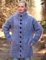 2 KG Hand Knitted Mohair Coat Gray Handmade Cardig
