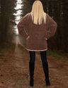 New Hand Knitted Mohair Sweater Shawl Collar BROWN