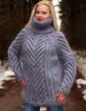 1.7 KG Hand Knitted Mohair Sweater THICK GRAY Cabl
