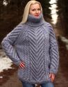 1.7 KG Hand Knitted Mohair Sweater THICK GRAY Cabl