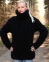 1.7 KG Hand Knitted Mohair Sweater BLACK Fuzzy Thi