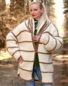 New Hand Knitted Mohair Coat, Ivory Beige Handmade