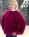 New Hand Knitted Mohair Sweater Fuzzy PURPLE FUCHS