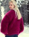New Hand Knitted Mohair Sweater Fuzzy PURPLE FUCHS