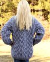1.85KG Hand Knitted Mohair Sweater THICK GRAY Cabl