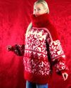 BN Hand Knitted Mohair Sweater Thick Icelandic RED