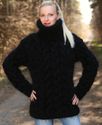 1.7 KG Hand Knitted Mohair Sweater BLACK Fuzzy Thi
