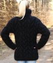 1.7 KG Hand Knitted Mohair Sweater BLACK Fuzzy Thi