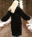 New Hand Knitted Mohair Sweater BLACK LONG SLOUCHY