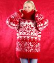 BN Hand Knitted Mohair Sweater Thick Icelandic RED