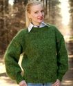 New Hand Knitted Mohair Sweater Fluffy GREEN MELAN