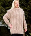 1.73 KG Hand Knitted Mohair Sweater BEIGE Thick Fu
