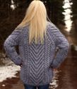 1.7 KG Hand Knitted Mohair Sweater THICK GRAY Cabl
