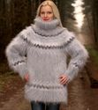 BN Hand Knitted Mohair Sweater Soft Icelandic GRAY