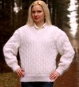 New Hand Knitted Mohair Sweater WHITE SPRING Fluff