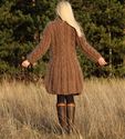 1.8 KG Hand Knitted Mohair Coat BROWN Handcrafted 