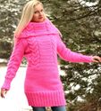 New Hand Knitted Mohair Sweater NEON PINK Dress Co