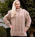 1.73 KG Hand Knitted Mohair Sweater BEIGE Thick Fu