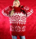 BN Hand Knitted Mohair Sweater Thick Icelandic RED
