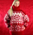 BN Hand Knitted Mohair Sweater Thick Icelandic RED