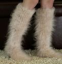 New Hand knitted mohair sweater socks FUZZY LIGHT 