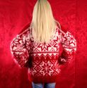 BN Hand Knitted Mohair Sweater Thick Icelandic RED