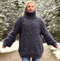 1.62KG Hand Knitted Mohair Sweater GRAY GRAPHITE C