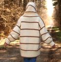 New Hand Knitted Mohair Coat, Ivory Beige Handmade