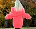 New Hand Knitted Mohair Sweater Fuzzy Cowlneck NEO