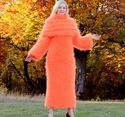 GORGEOUS hand knitted mohair sweater robe fuzzy th