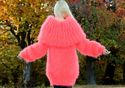 New Hand Knitted Mohair Sweater Fuzzy Cowlneck NEO