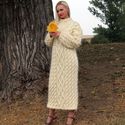 2.28 KG hand knitted mohair sweater robe, fuzzy th