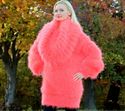 New Hand Knitted Mohair Sweater Fuzzy Cowlneck NEO