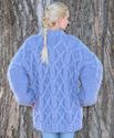 1.6 KG Hand Knitted Mohair Sweater Light Blue Mens
