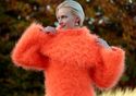 GORGEOUS hand knitted mohair sweater robe fuzzy th