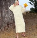 2.28 KG hand knitted mohair sweater robe, fuzzy th