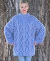 1.6 KG Hand Knitted Mohair Sweater Light Blue Mens