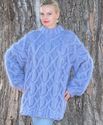 1.6 KG Hand Knitted Mohair Sweater Light Blue Mens