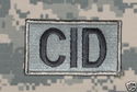 CID Subdued patch for ACU Uniform - FREE SHIPPING!