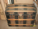 MID 19TH CENT ANTIQUE DOME-TOP TRUNK SIGNED BY OWN