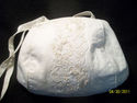 Handmade White Womens Handbag Purse Pearls Strap L