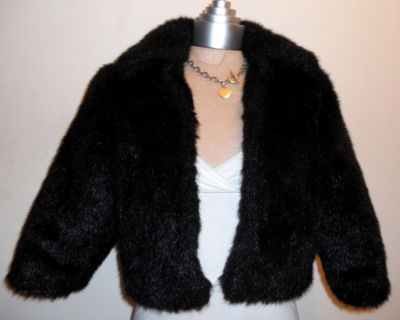 rednozepit83 : VINTAGE 80's Womens BLACK Faux FUR Coat,Jacket SMALL/S