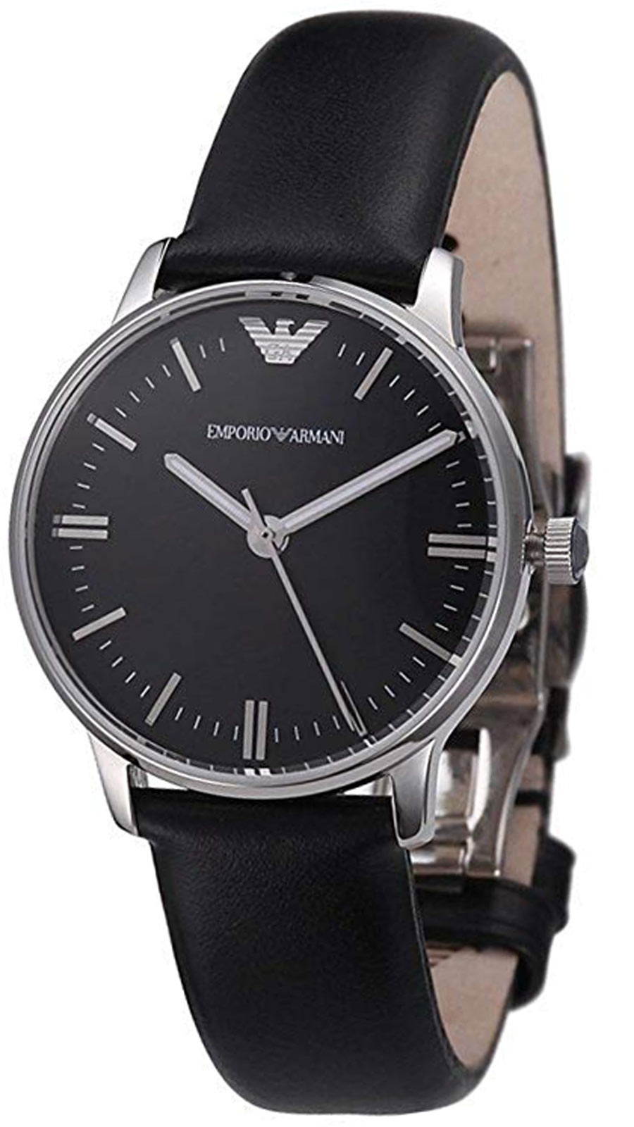 Emporio Armani AR1600 Women's Analog Watch Black Leather Strap eBay