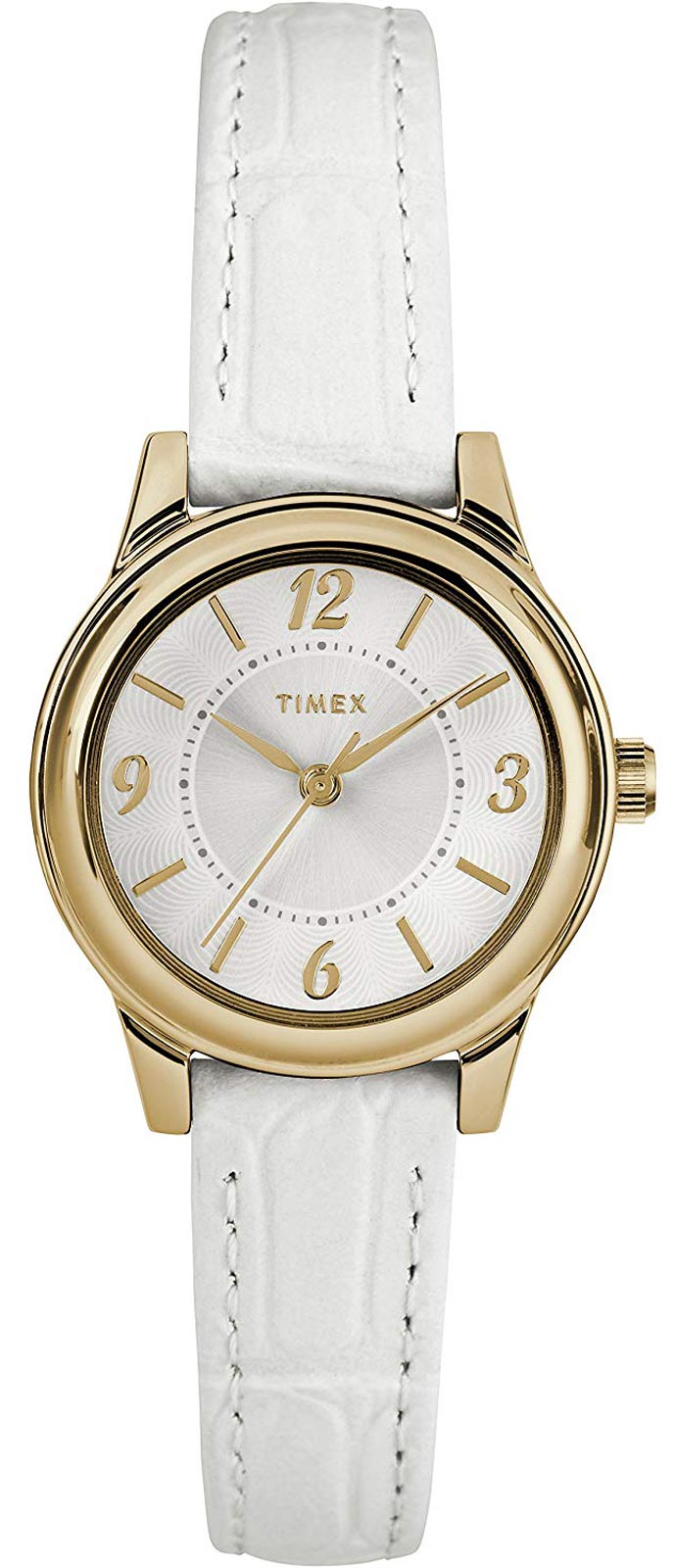 Timex TW2R85900 Women's Analog GoldTone Steel Watch White Leather